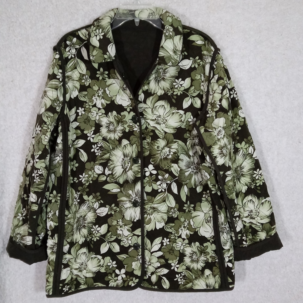 L Reversible Susan Graver Quilted Jacket Double Sided Jacket